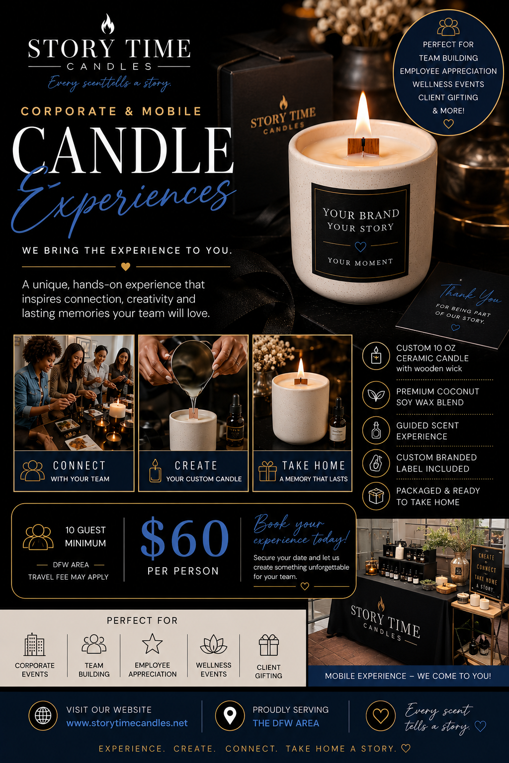 Corporate & Mobile Candle Pouring Class